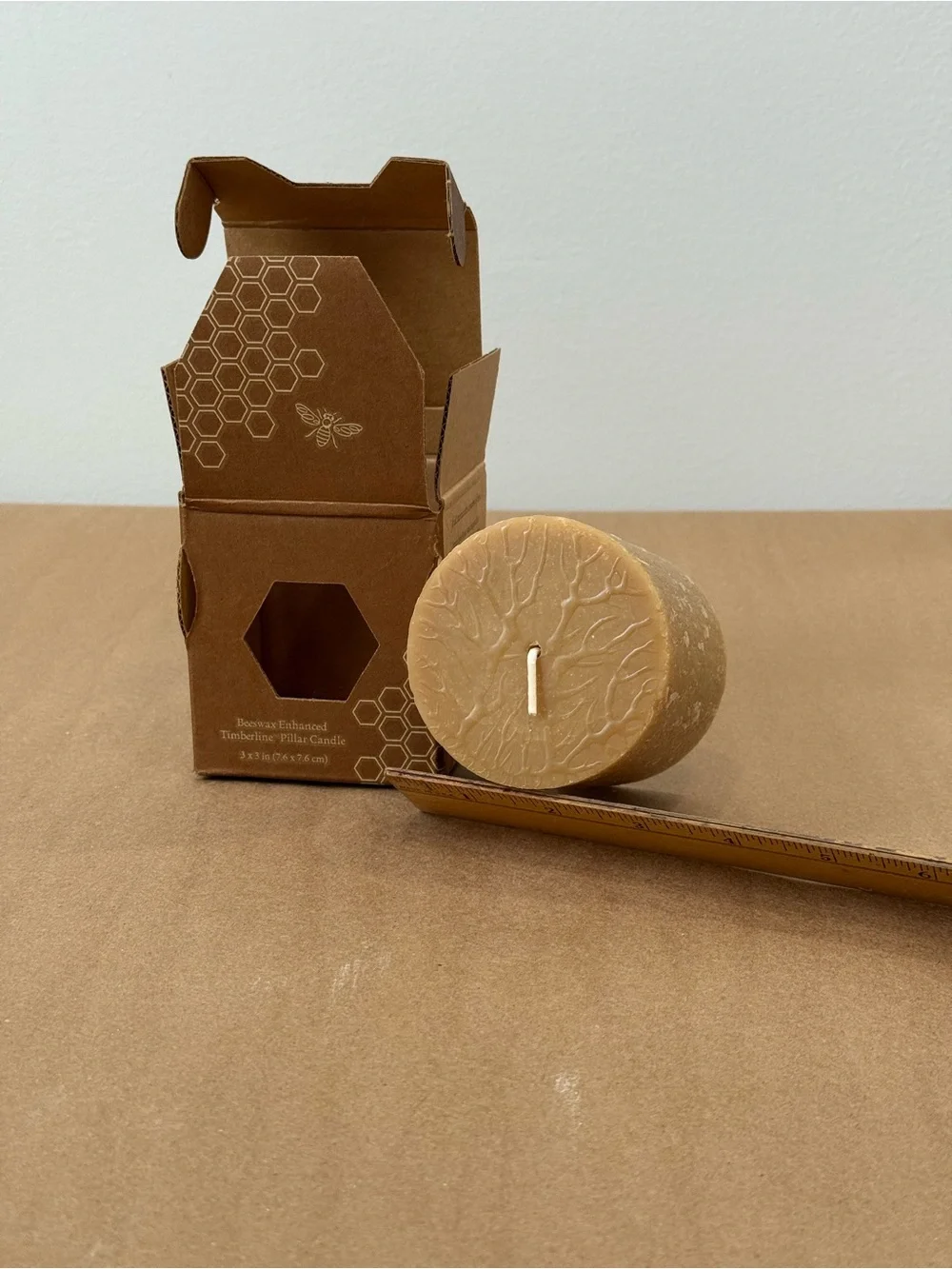 Root Timberline BEESWAX 3x3 Pillar Candle Unscented Clean Burning USA Rustic Eco